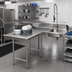 Thumbnail image #2 for Left-Hand L-Shaped Dish Landing Soil Dishtable with Pre-Rinse Sink, 143-Inch, 16 Gauge 304 Stainless Steel