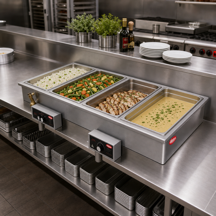 Product image #2 for Hatco HWBI-4MA Drop-In Modular/Ganged Insulated Heated Well, 4 Full-Size Pans, Auto-Fill, Manifold Drains