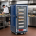 Thumbnail image #2 for Metro C5 3 Series Mobile 3/4 Height Heated Holding Cabinet with Blue Insulation Armour, Clear Door, and Lip Load Slides