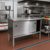 Thumbnail image #2 for John Boos Enclosed Stainless Steel Work Table with Sliding Doors, 60 x 24 Inch, 14-Gauge Flat Top