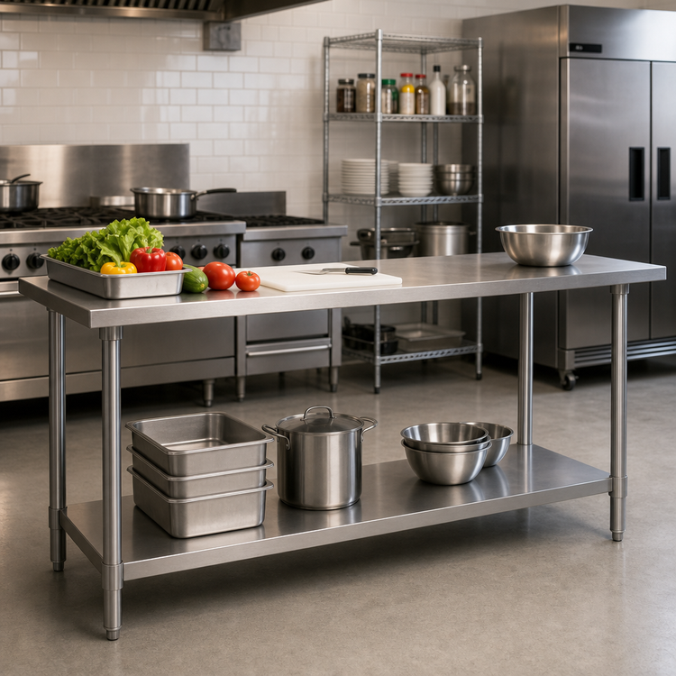 Product image #2 for Mixrite 72-Inch Stainless Steel Work Table with Adjustable Undershelf