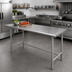 Thumbnail image #2 for Advance Tabco TSAG-367 16 Gauge 430 Stainless Steel Flat Top Work Table, 84 x 36 Inches, Open Base