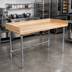 Thumbnail image #2 for BK Resources 60 x 36 Inch Hard Maple Bakers' Table with Galvanized Open Base and Coved Risers