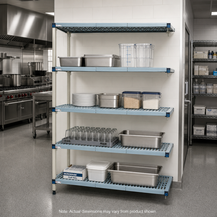 Product image #2 for MetroMax Q 42 in. W x 24 in. D x 74 in. H 5-Shelf Add-On Louvered Polymer/Wire Shelving Unit