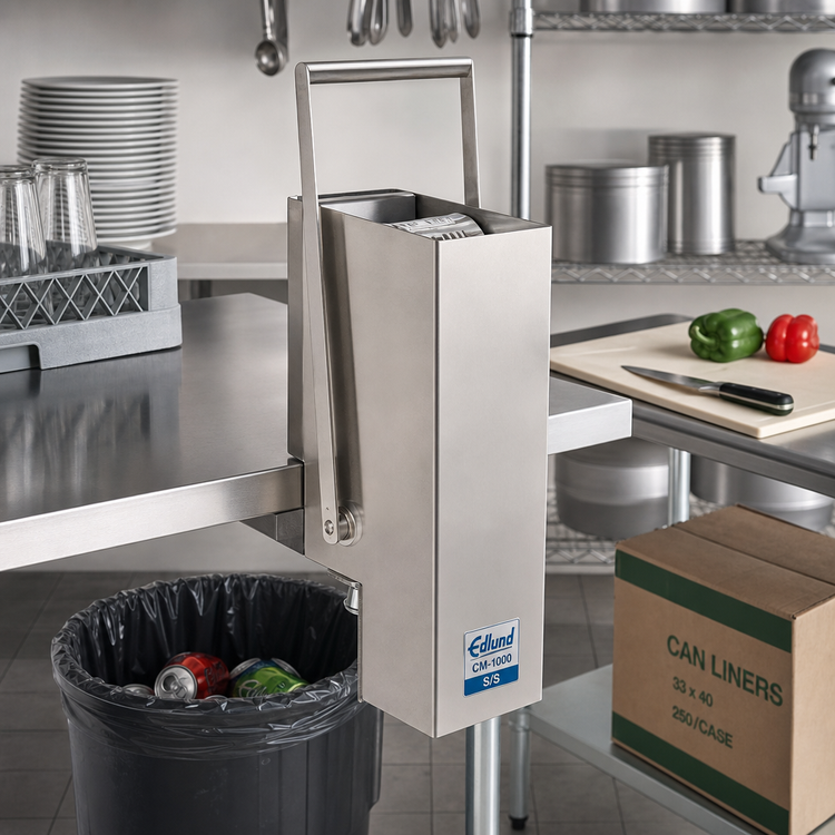 Product image #2 for Edlund CM-1000 S/S Table-Mount Manual Feed Stainless Steel Can Crusher