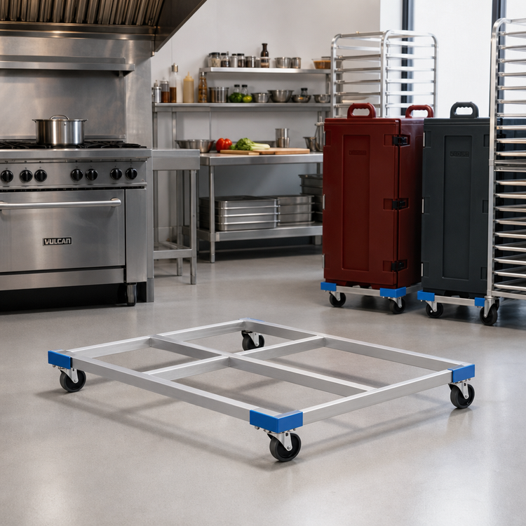 Product image #2 for Cateraide Open Frame Aluminum Dolly for Up to 3 Sheet Pan Carriers