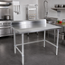 Thumbnail image #2 for John Boos Stallion 60-Inch x 30-Inch Stainless Steel Work Table with 5-Inch Backsplash and Safety Edge