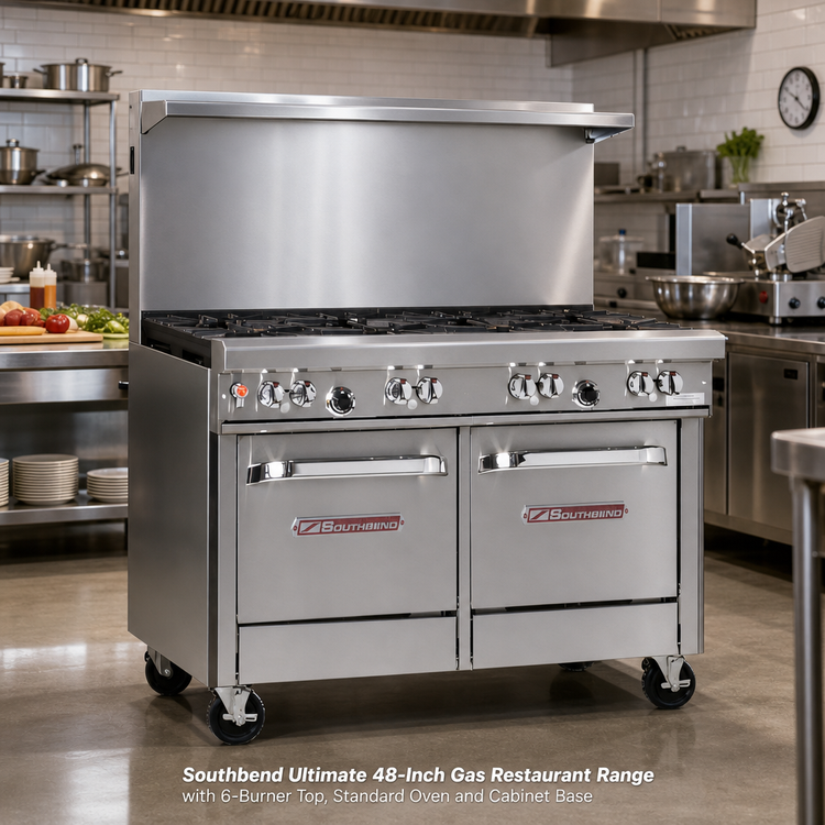 Product image #2 for Southbend Ultimate 48-Inch Gas Restaurant Range with 6-Burner Top, Standard Oven and Cabinet Base