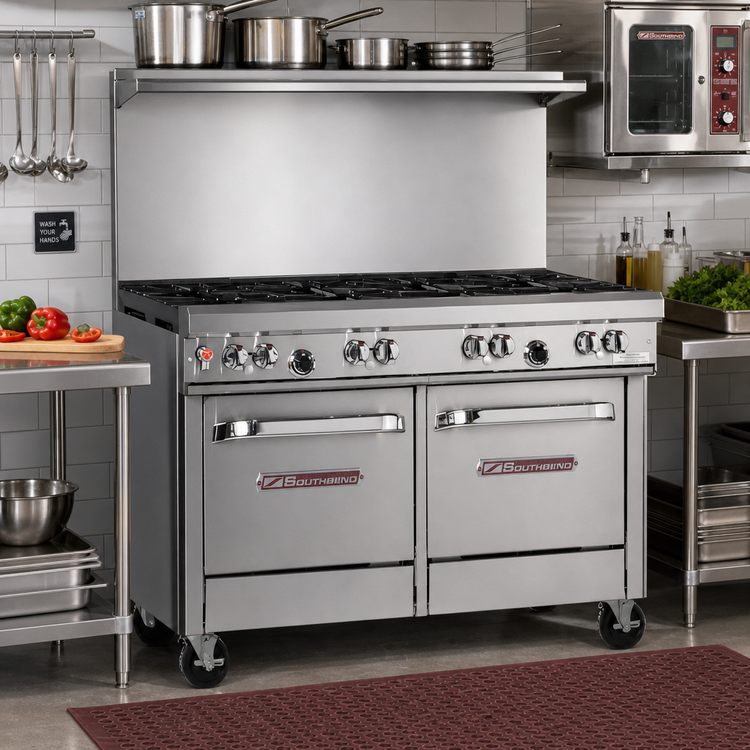 Product image #2 for Southbend Ultimate 48-Inch Gas Restaurant Range with 6-Burner Top, Standard Oven and Cabinet Base