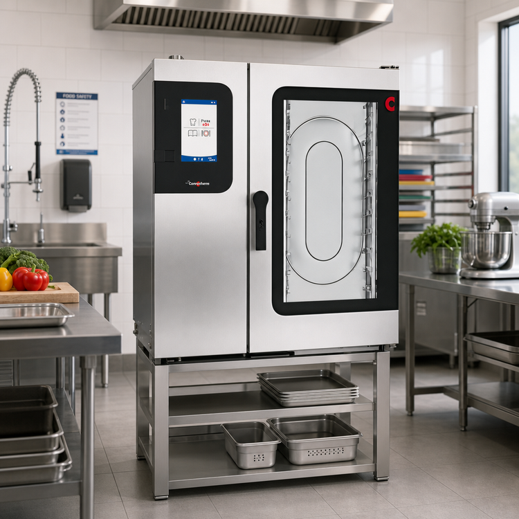 Product image #2 for Convotherm K12 Maxx Pro 10.10 Half-Size Gas Combi Oven/Steamer School Package with Stand