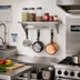 Thumbnail image #2 for KoolMore 36-Inch x 12-Inch Wall-Mounted Stainless Steel Wall Shelf with Pot Rack and 3 Hooks