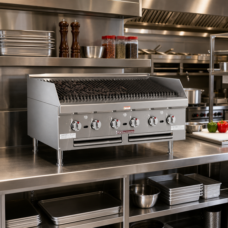 Product image #2 for Southbend HDCL-60 60-Inch Countertop Gas Charbroiler with Lava Rock Briquettes