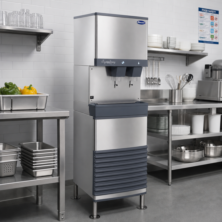 Product image #2 for Follett Symphony Plus 50FB414W-L Freestanding Ice and Water Dispenser with Lever Dispense
