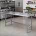 Thumbnail image #2 for Advance Tabco Premium Series Flat Top Open Base Stainless Steel Work Table, 144W x 30D