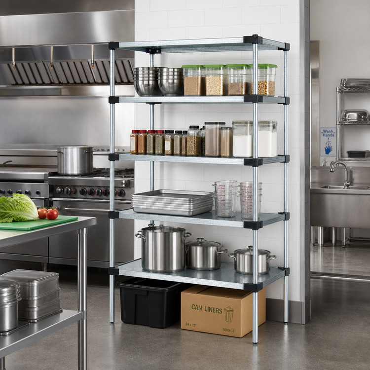Product image #2 for Quantum 24" x 18" x 74" Solid Shelving Starter Kit with 5 Shelves