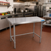 Thumbnail image #2 for BK Resources 72 Inch x 18 Inch Open Base Flat Top Stainless Steel Work Table