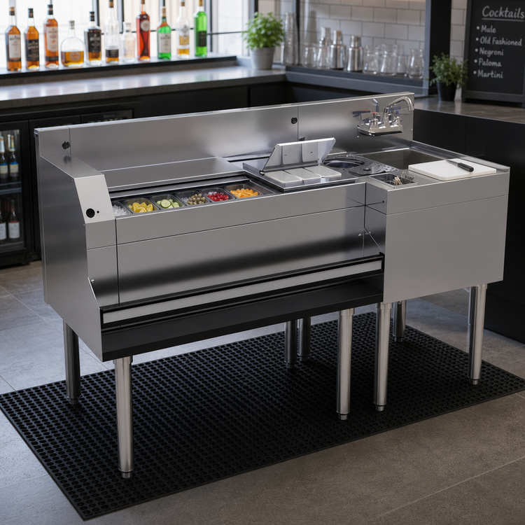 Product image #2 for Glastender MXS60-CP10 60-Inch Stainless Steel Underbar Mixology Cocktail Station with 10-Circuit Cold Plate