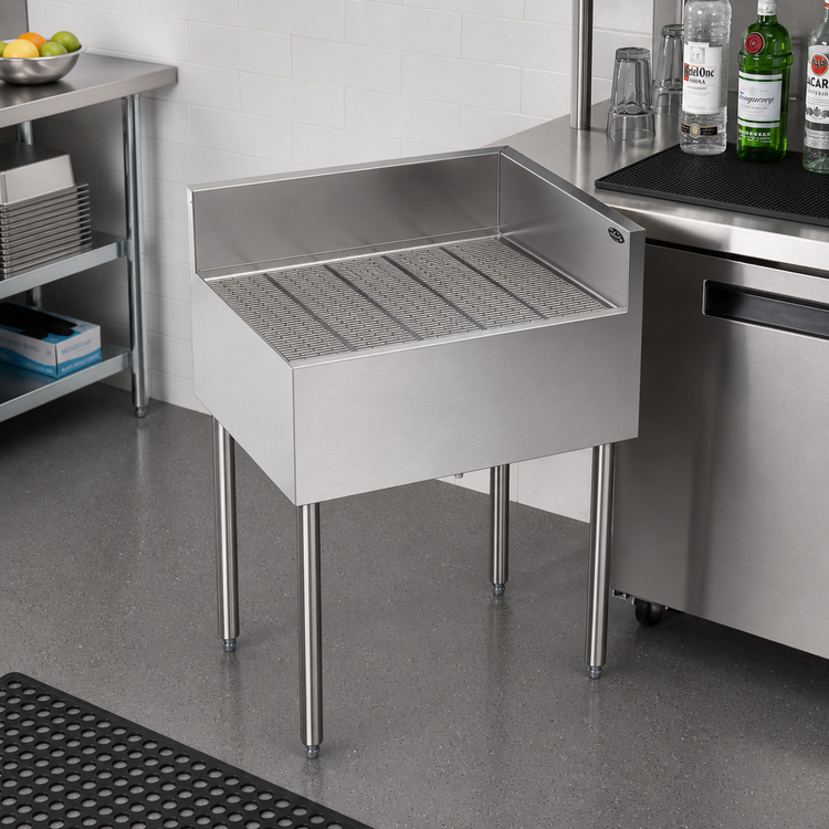 Product image #2 for Krowne Royal Series Free-Standing Stainless Steel Right-End Return Underbar Corner Drainboard, 30 x 24 x 36-1/2 Inches O.A.