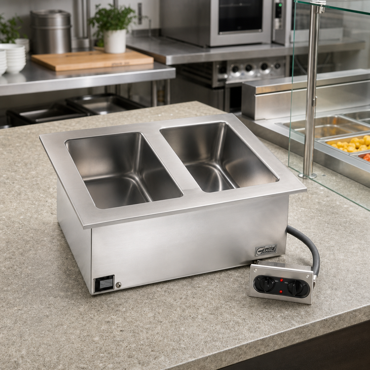 Product image #2 for Eagle Group GDI-2-240 Electric Drop-In Dry 2-Well Hot Food Well Unit with 12 x 20 Pan Wells, 240V