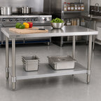 Thumbnail image #2 for John Boos GSK6-3036 Work Table Undershelf, 36"W x 30"D, 16-Gauge Galvanized Steel