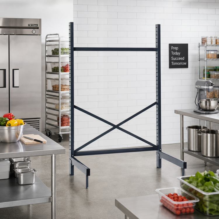 Product image #2 for Metro SmartLever Cantilevered Shelving Starter Kit, 52-1/4"W x 28-1/2"D x 76-3/8"H, for 48"W x 24"D Shelves