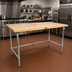 Thumbnail image #2 for BK Resources 48-Inch x 36-Inch Hard Maple Wood Top Work Table with Galvanized Open Base