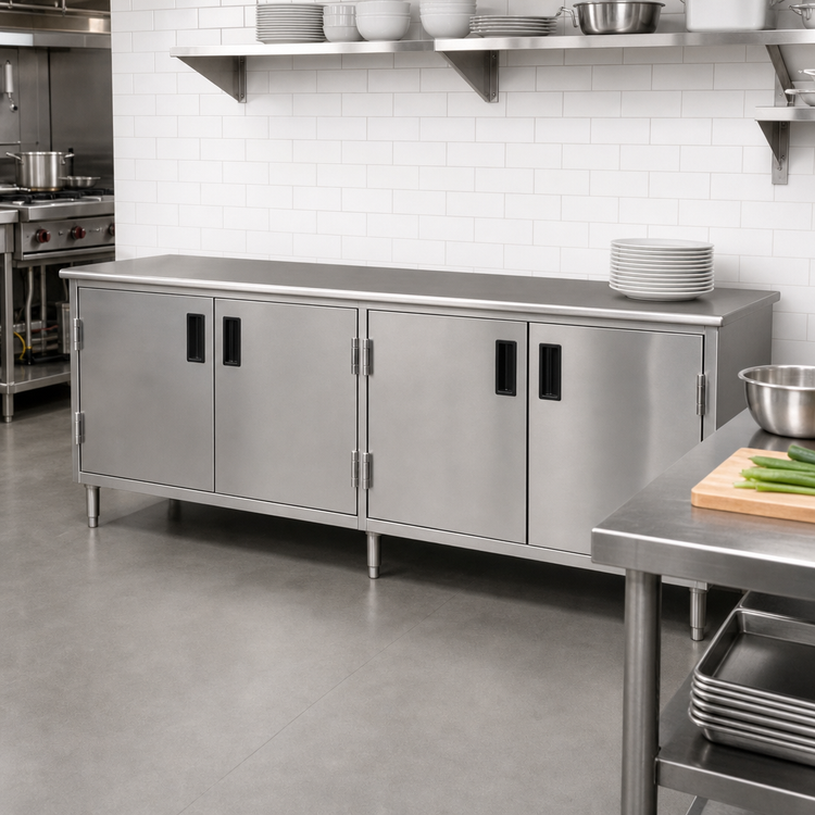 Product image #2 for Eagle Spec-Master Series Plate Cabinet with 4 Hinged Doors, 96W x 18D, Stainless Steel Top