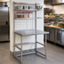 Thumbnail image #2 for Eagle Group Modular Stainless Steel Workstation with 2 Wire Overshelves and Rear Grid Panel, 48 x 24 x 74 Inches