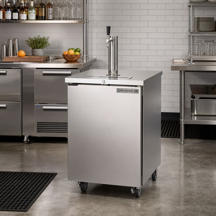 Product image #2 for Beverage-Air 24-Inch Solid Door Direct Draw Draft Beer Cooler with Single Faucet Tower, 1-Keg Capacity