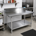 Thumbnail image #2 for BK Resources 72 Inch x 30 Inch Stainless Steel 5 Inch Riser Work Table with Adjustable Undershelf