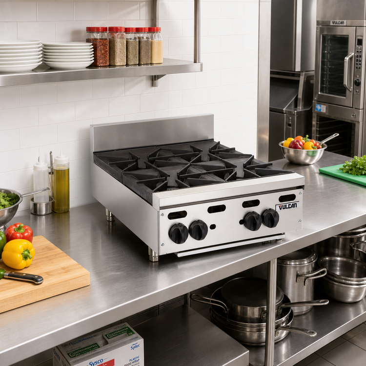Product image #2 for Vulcan Achiever 24-Inch 4-Burner Gas Countertop Hot Plate