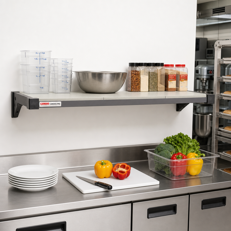 Product image #2 for Cambro Camshelving Elevation 21 x 48-Inch Wall-Mounted Solid Add-On Shelf Kit