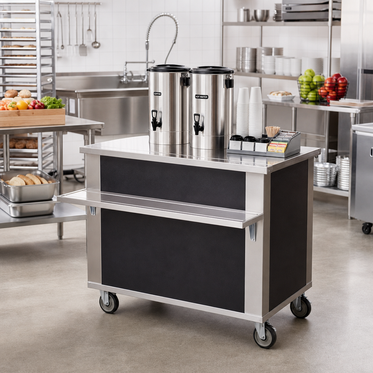 Product image #2 for DineXpress DXP4CU 60-Inch Mobile Modular Stainless Steel Beverage Urn Stand / Counter