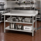 Thumbnail image #2 for Eagle Group 3072SADJUS-18/4 Adjustable Stainless Steel Work Table Undershelf, 72"W x 30"D, 18 Gauge, for Uni-Lok Hat Channel Frames