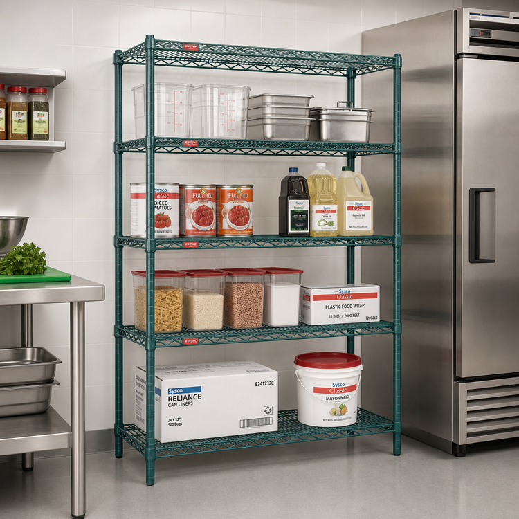 Product image #2 for Eagle Group Valu-Gard 4-Tier Stationary Starter Wire Shelving Unit, 60"W x 18"D x 74"H