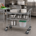 Thumbnail image #2 for Quantum 3-Shelf Chrome-Plated Open-Base Wire Utility Bus Cart with U-Handles, 60 x 18 x 37-1/2 Inches