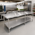 Thumbnail image #2 for Sapphire 108-Inch 18/430 Stainless Steel Flat Top Worktable with Undershelf
