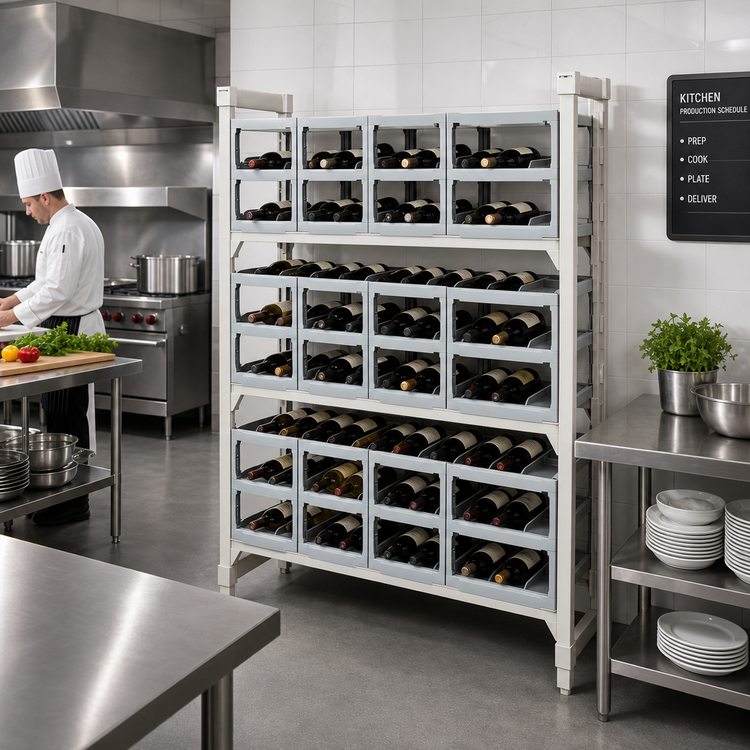 Product image #2 for Cambro Camshelving Premium Series Stationary Wine Rack Unit, 14" x 48" x 72"