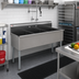 Thumbnail image #2 for Eagle Group Three-Compartment Utility Sink, 49-3/8 Inch Wide, 16-Gauge 430 Stainless Steel, No Drainboards