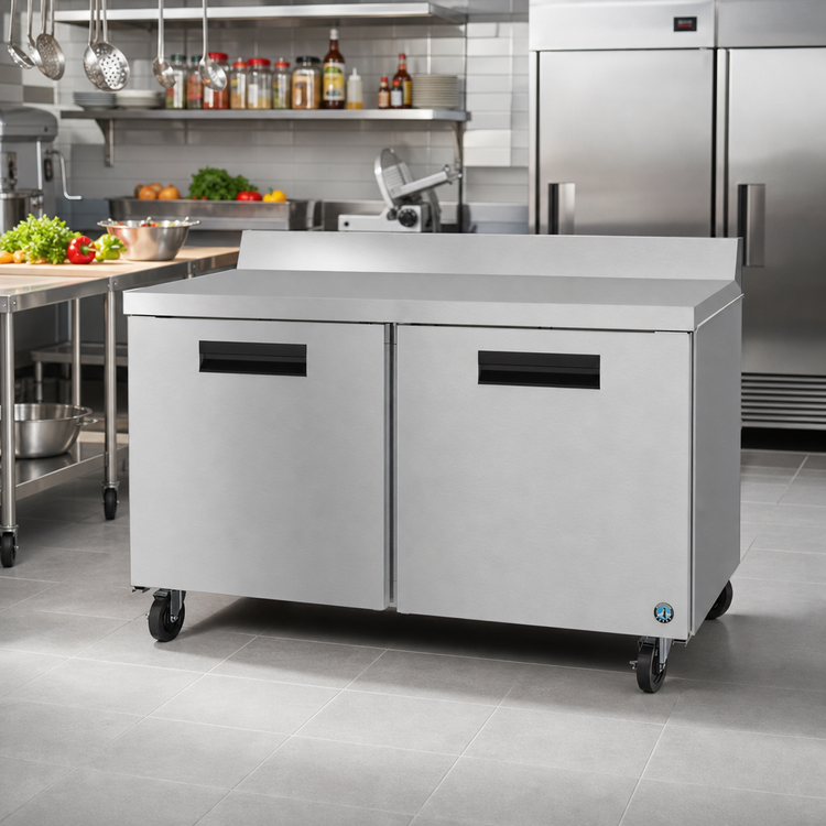 Product image #2 for Hoshizaki Steelheart 60-Inch Two-Section Reach-In Worktop Freezer, 15.1 Cu. Ft., Solid Doors