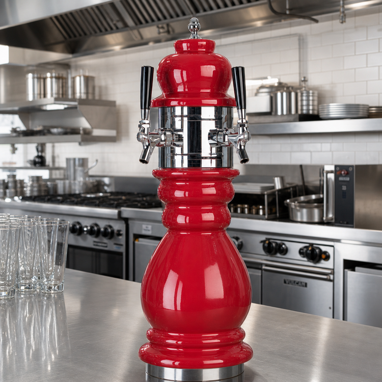 Product image #2 for Micro Matic Black Forest Countertop Air-Cooled 2-Faucet Ceramic Draft Beer Tower