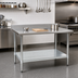 Thumbnail image #2 for Spec-Master 72-Inch x 24-Inch Stainless Steel Work Table with 4-1/2-Inch Backsplash and Galvanized Undershelf