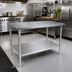 Thumbnail image #2 for John Boos Stallion 60 Inch x 24 Inch 14 Gauge Stainless Steel Flat Top Work Table with Adjustable Undershelf