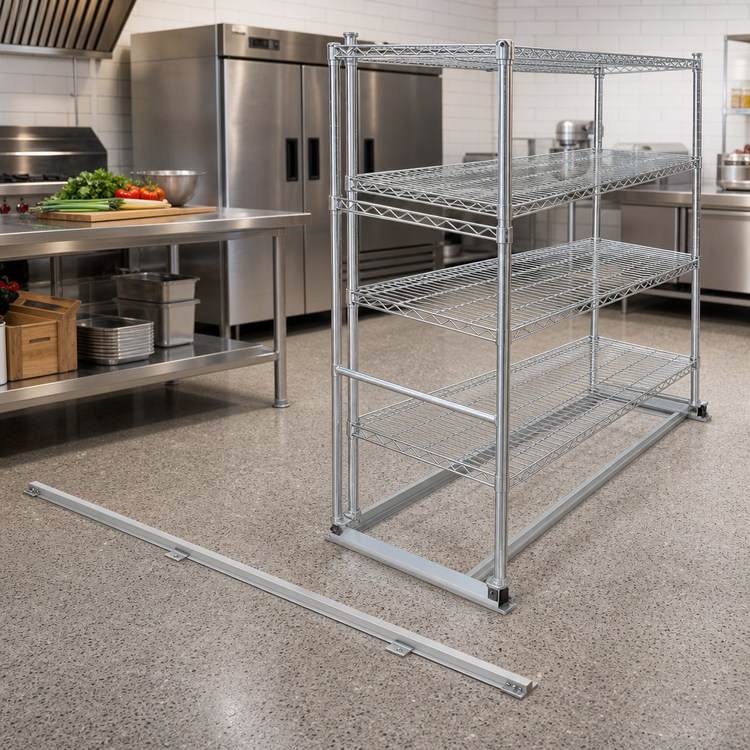 Product image #2 for Eagle Floor-Trak Single-Deep 13-Foot Floor Track Kit for Wire Shelving