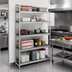 Thumbnail image #2 for Fermostock 5-Tier Corner Expansion Polymer Shelving Unit Kit, 83-Inch High x 35-Inch Wide x 22-Inch Deep