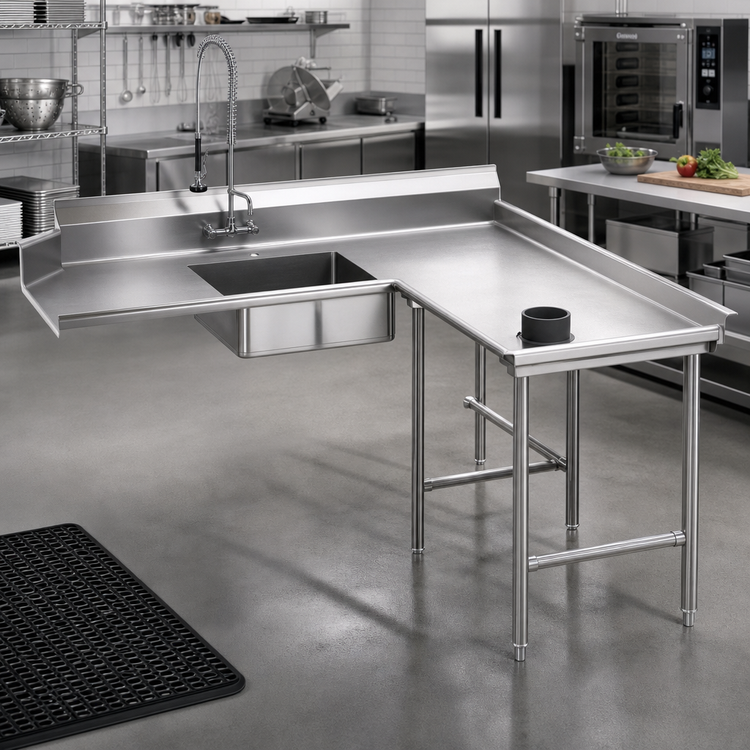 Product image #2 for Eagle Group Right-Hand Island Soiled Dishtable with Pre-Rinse Sink