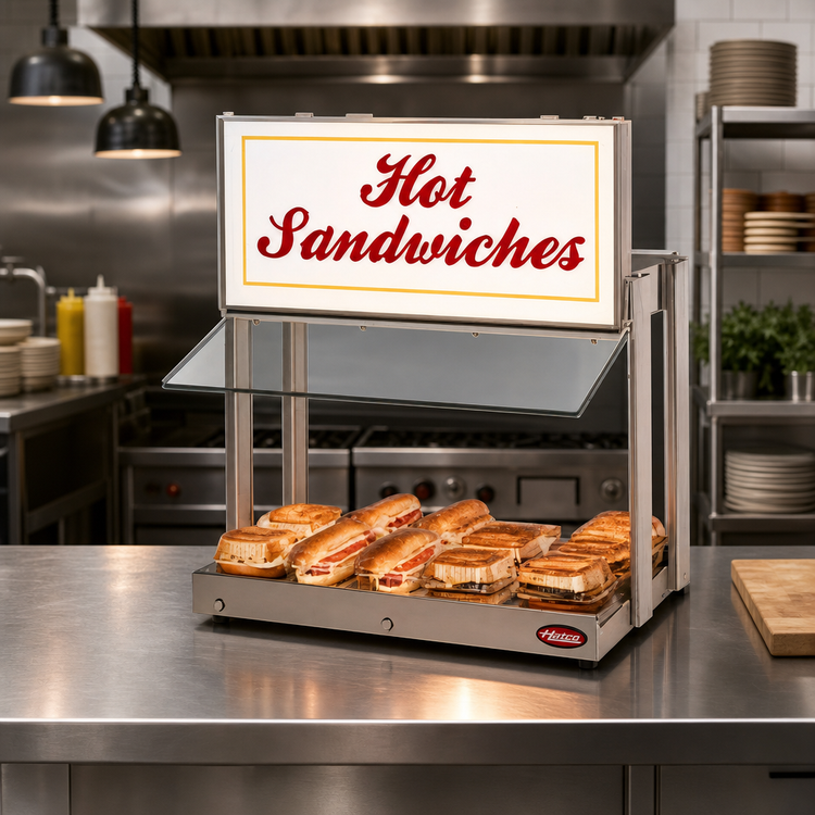 Product image #2 for Hatco Glo-Ray® Single Horizontal Shelf Countertop Display Warmer with Heated Base and Infrared Top Heat