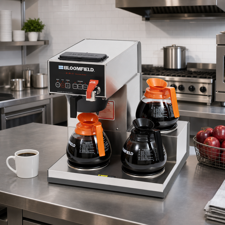 Product image #2 for Bloomfield E.B.C. Three-Warmer Stepped Right Automatic Coffee Brewer with Hot Water Faucet, 120V