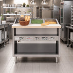 Thumbnail image #2 for Dinex DXPDME3DS 3-Well Electric Stationary Hot Food Table with Enclosed Stainless Steel Cabinet Base