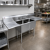 Thumbnail image #2 for 2-Compartment Pot Sink with Left and Right Drainboards and 24 x 24 x 14-Inch Bowls